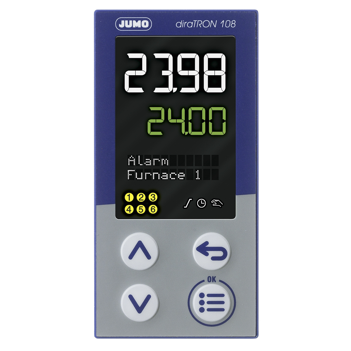 Jumo diraTRON Panel Mount PID Temperature Controller, 48 x 96mm 3 Input, 3 Output 2 Relay, 1 Logic, 20 → 30 V
