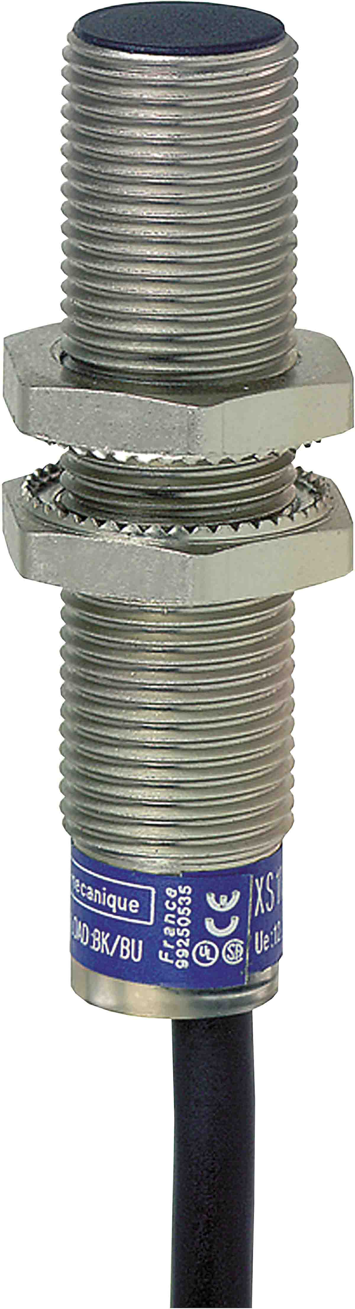 Telemecanique Sensors Inductive Threaded Barrel Proximity Sensor, M12, 2 mm Detection, 2-Wire NO, 12 → 48 V dc