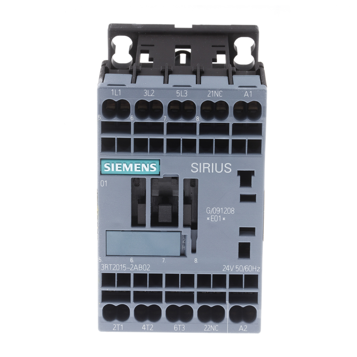 Siemens SIRIUS 3RT Size S00, 3RT2 Contactor, 24 V ac Coil, 3-Pole, 7 A, 3 kW, 3NO, 400 V ac