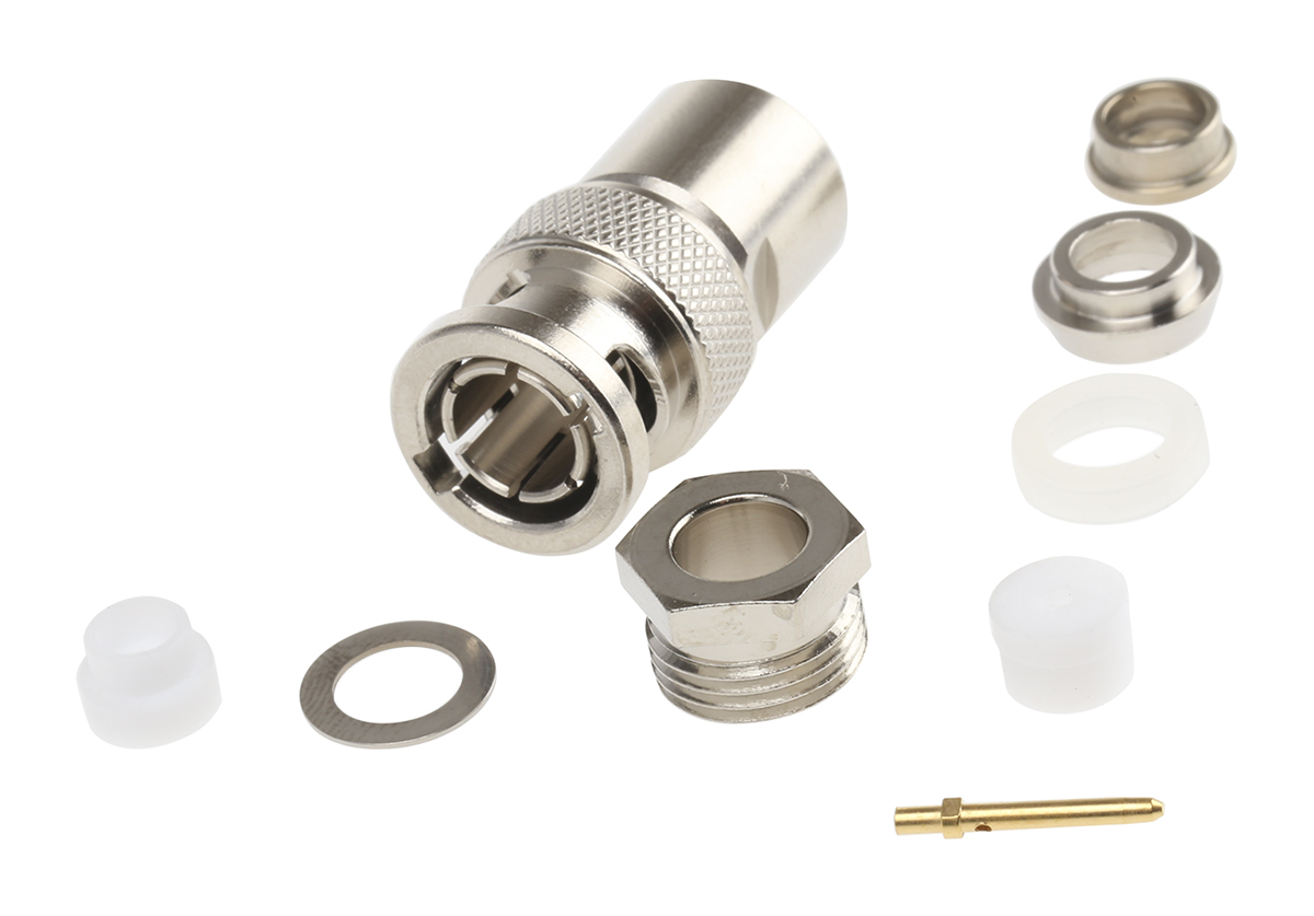 Telegartner, Plug Cable Mount BNC Connector, 75Ω, Clamp Termination, Straight Body
