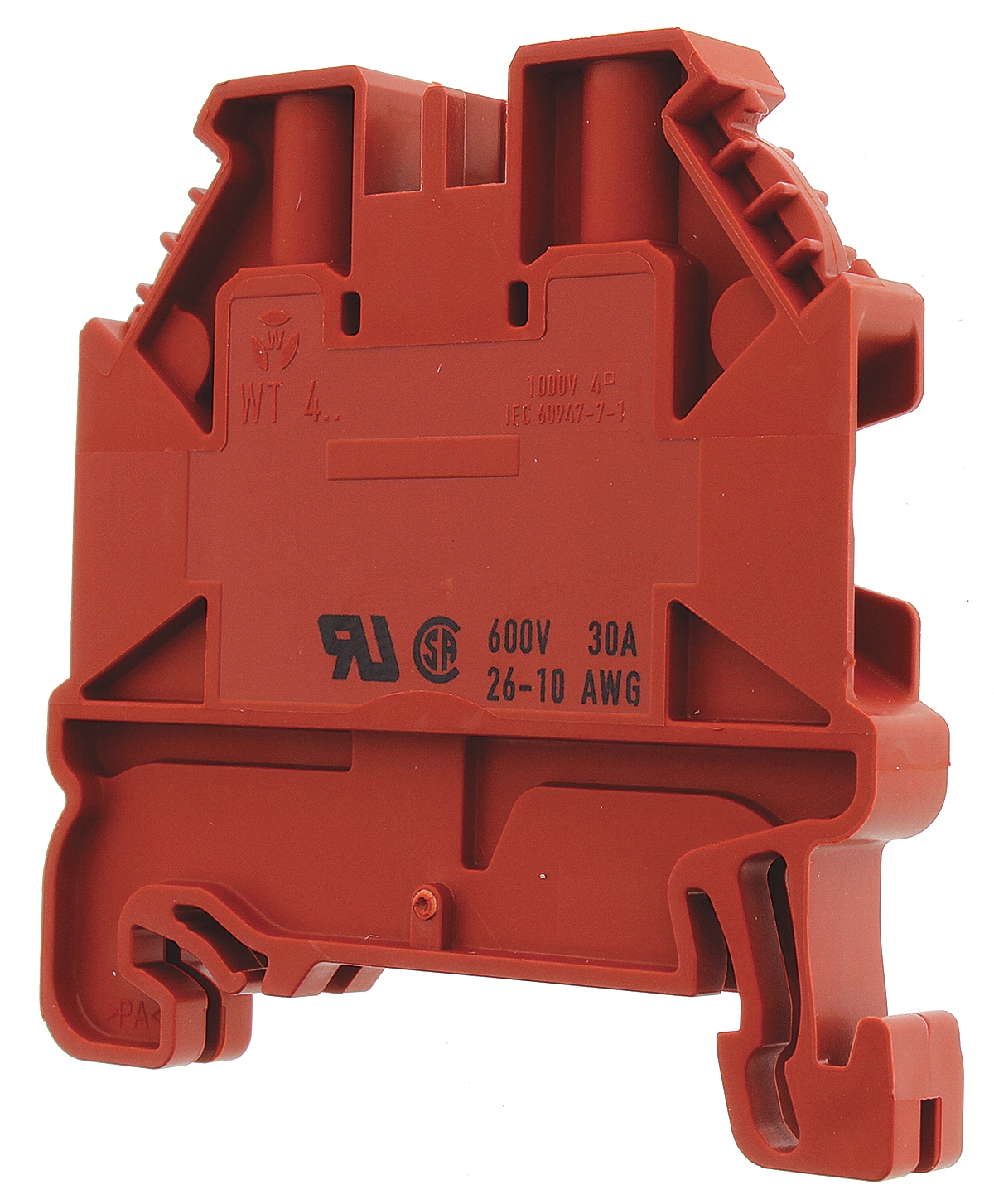 Wieland 58.504.0055.5 WT 4 Series Red, Single-Level, Screw Termination, ATEX