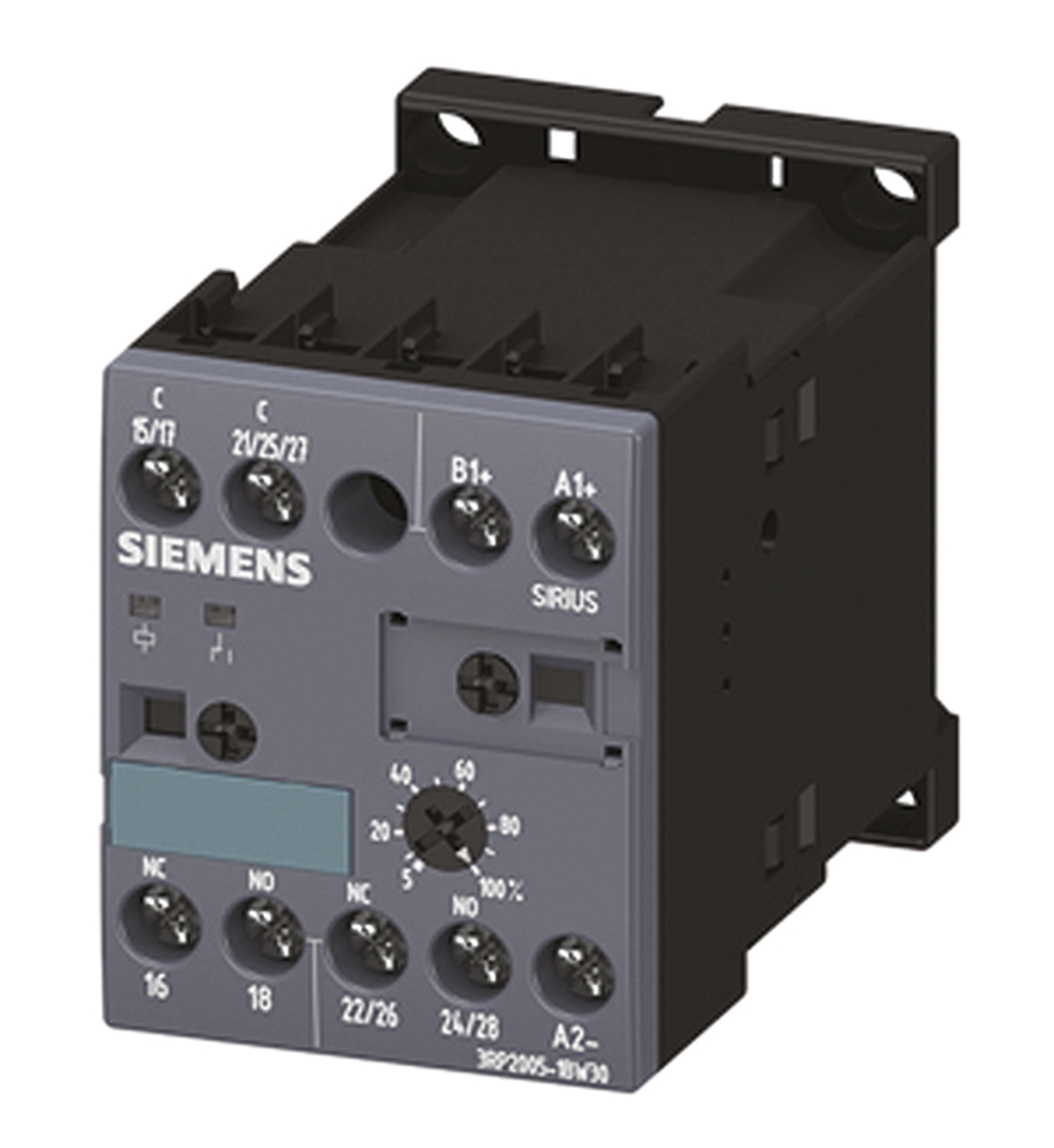 Siemens DIN Rail Mount Timer Relay, 24 → 240V, 2-Contact, 0.05 s → 100h, DPDT