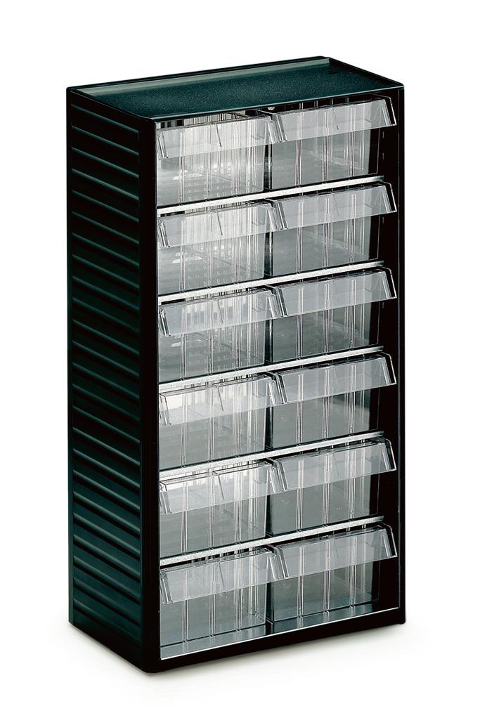 Treston 12 Drawer Storage Unit, PP, 550mm x 310mm x 180mm, Grey