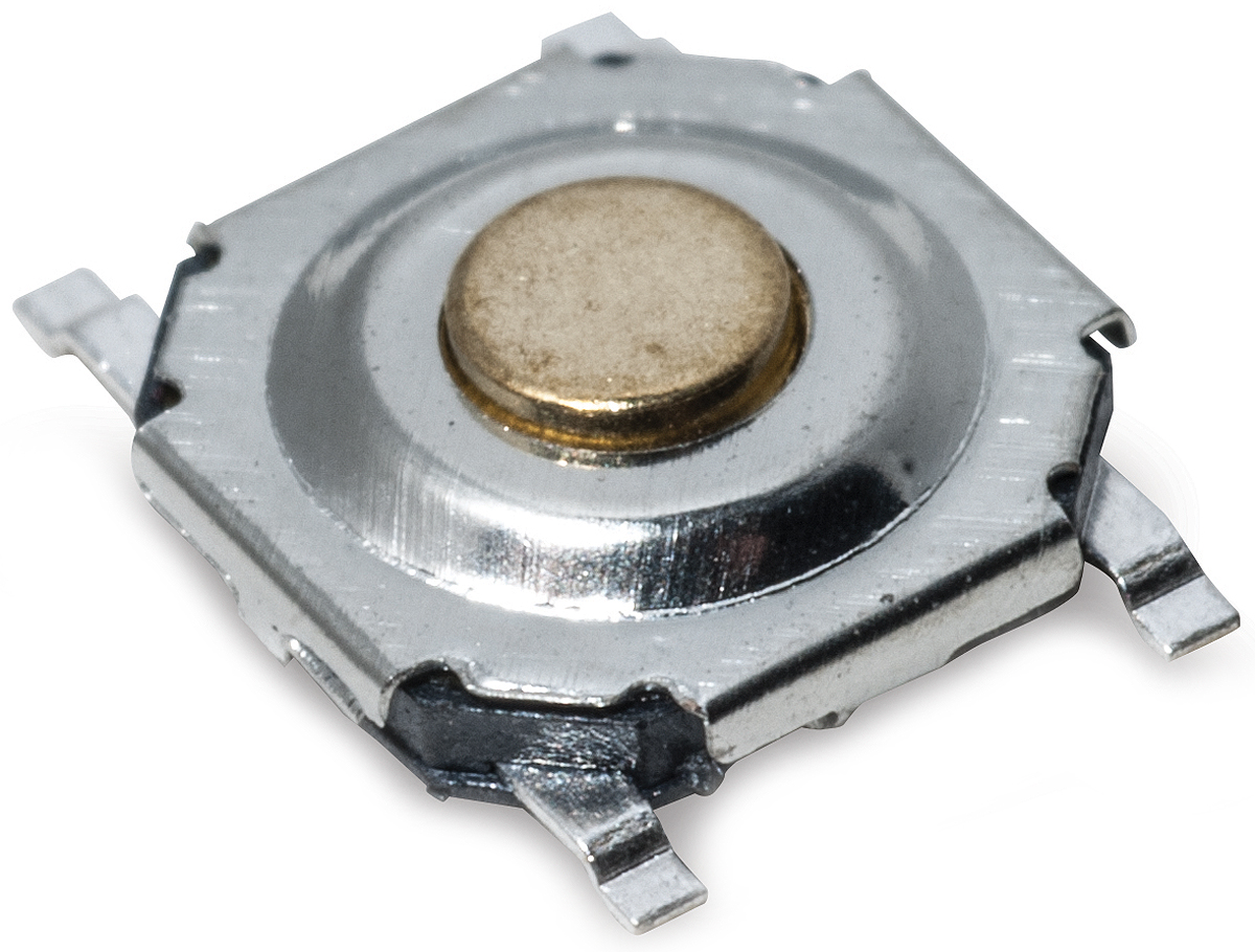 C & K IP40 Gold Button Tactile Switch, SPST 20 mA 2 (Dia.)mm Surface Mount