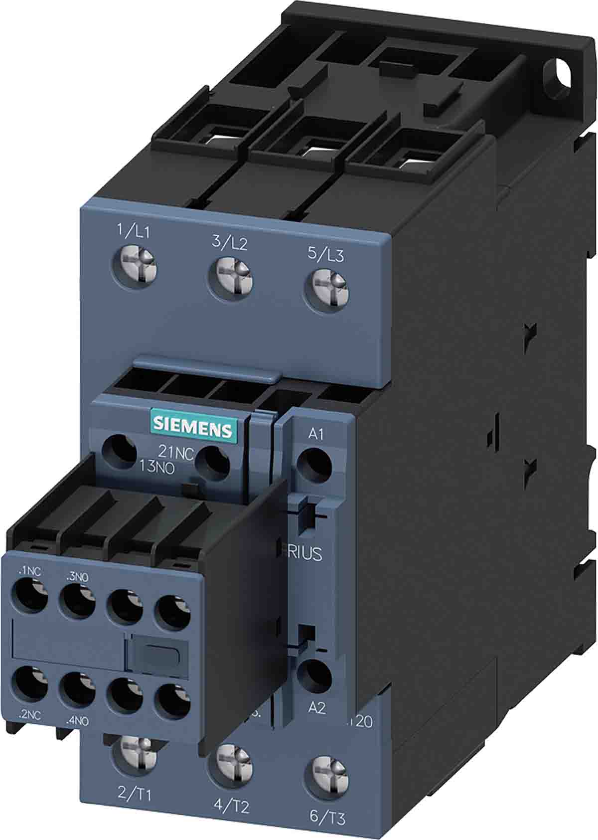 Siemens SIRIUS 3RT Size S2, 3RT2 Contactor, 3-Pole, 22 kW, 2NO + 2NC