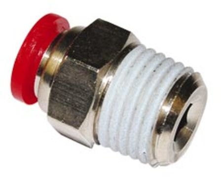 Norgren PNEUFIT Series Straight Fitting, Push In 10 mm to R 1/4, Threaded-to-Tube Connection Style