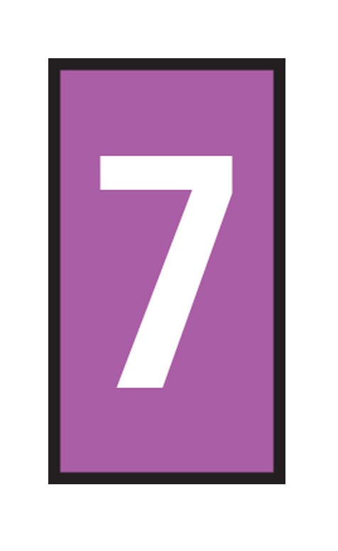 HellermannTyton WIC Snap On Clip On Cable Marker, Violet, Pre-printed "7", 4.3 → 5.3mm Cable, 561-03677