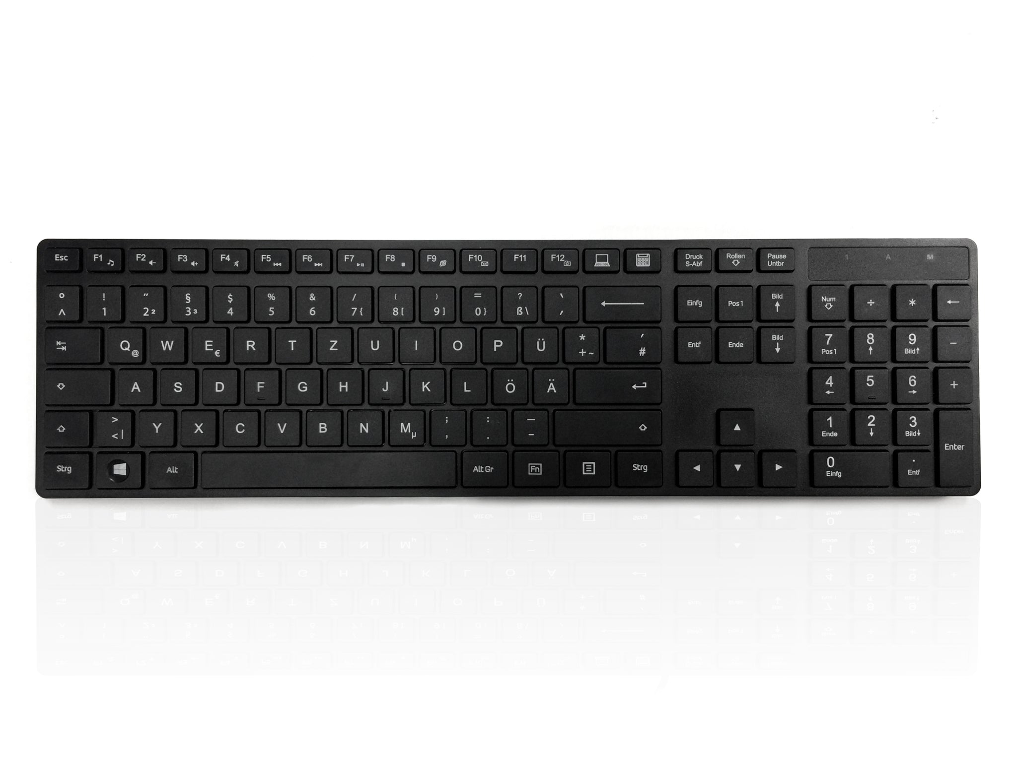 Ceratech KYBAC301-BTBK-GR Wireless USB Keyboard, QWERTZ (German), Black
