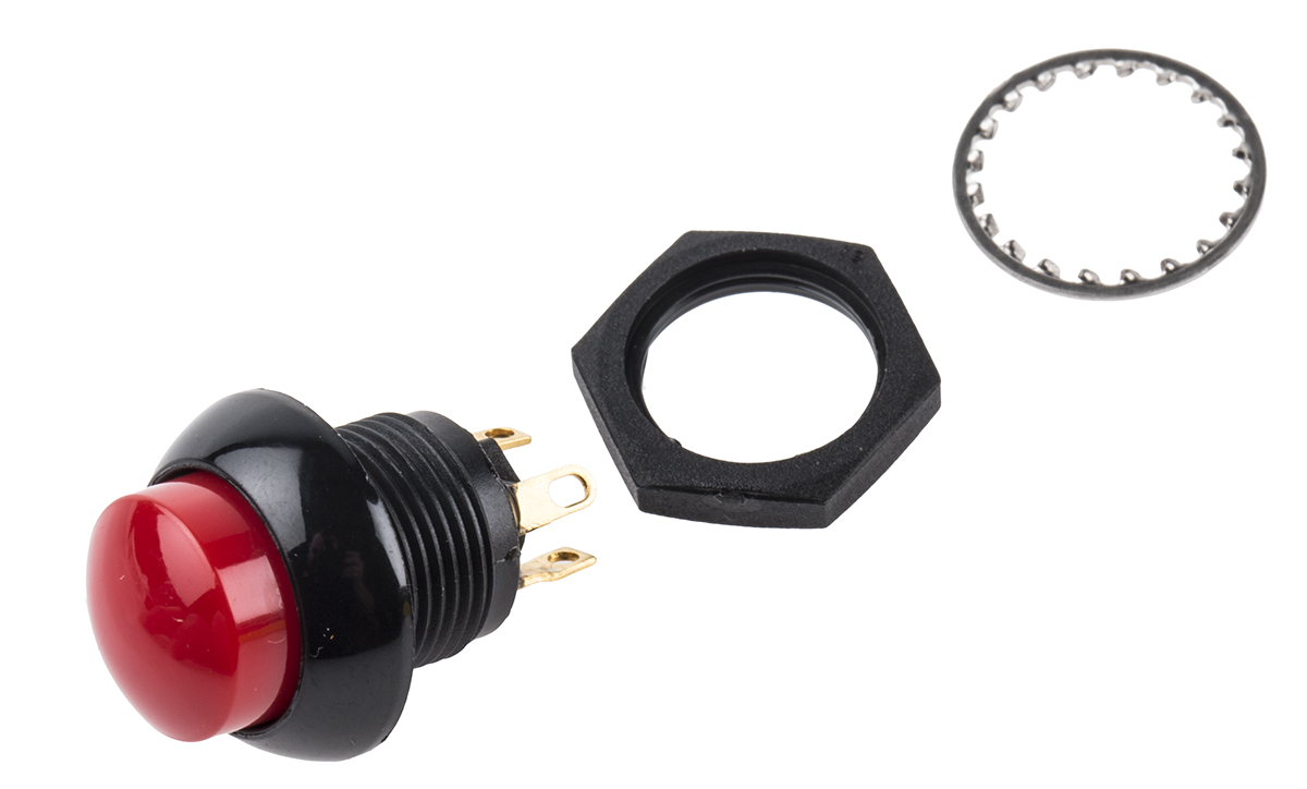 Otto Push Button Switch, Momentary, Panel Mount, DPDT, 28V dc
