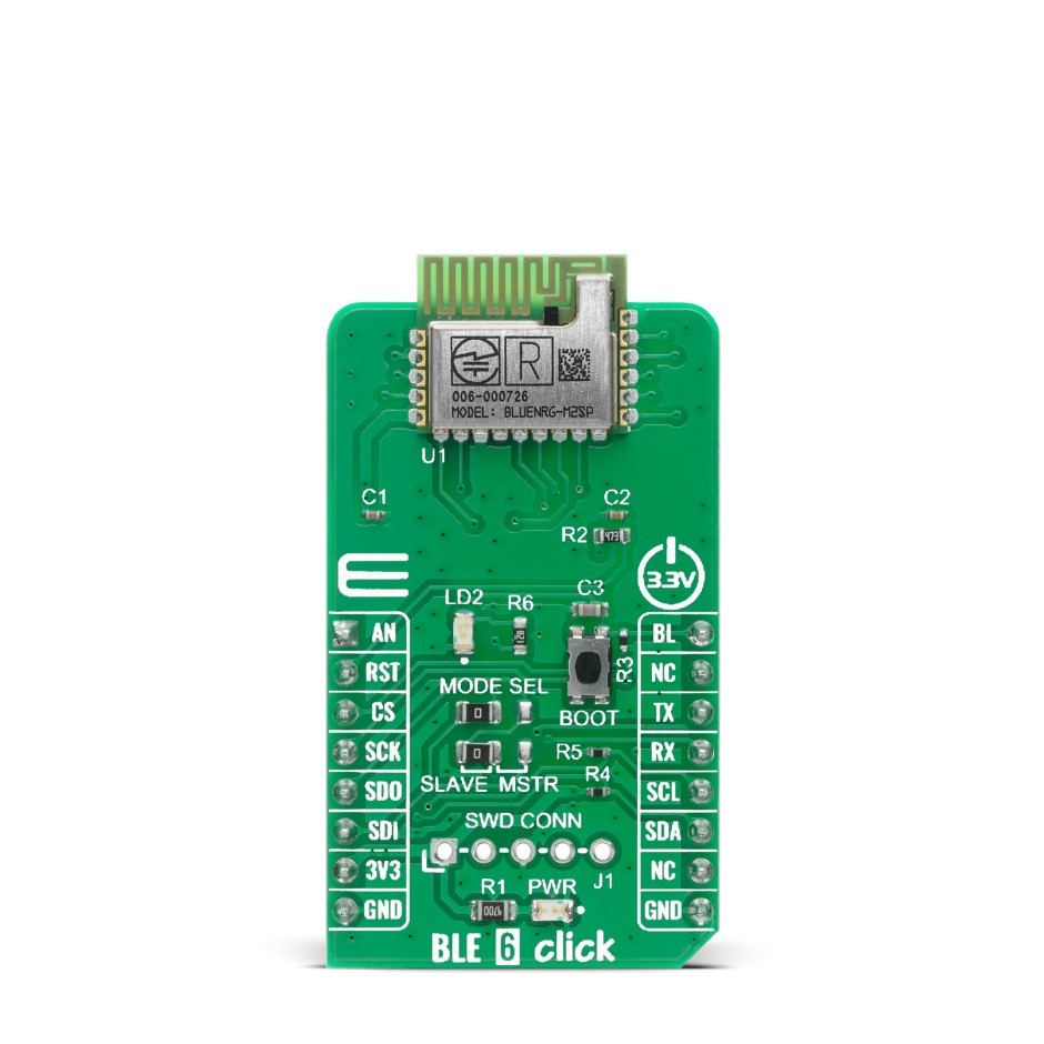 MikroElektronika BLE 6 CLICK BLUENRG-M2 Bluetooth for BlueNRG-2 32KHz MIKROE-4170