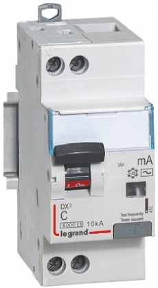 Legrand RCD Switch, 20A Current Rating, 1P+N Poles, 30mA Trip Sensitivity, Type C, DX Range