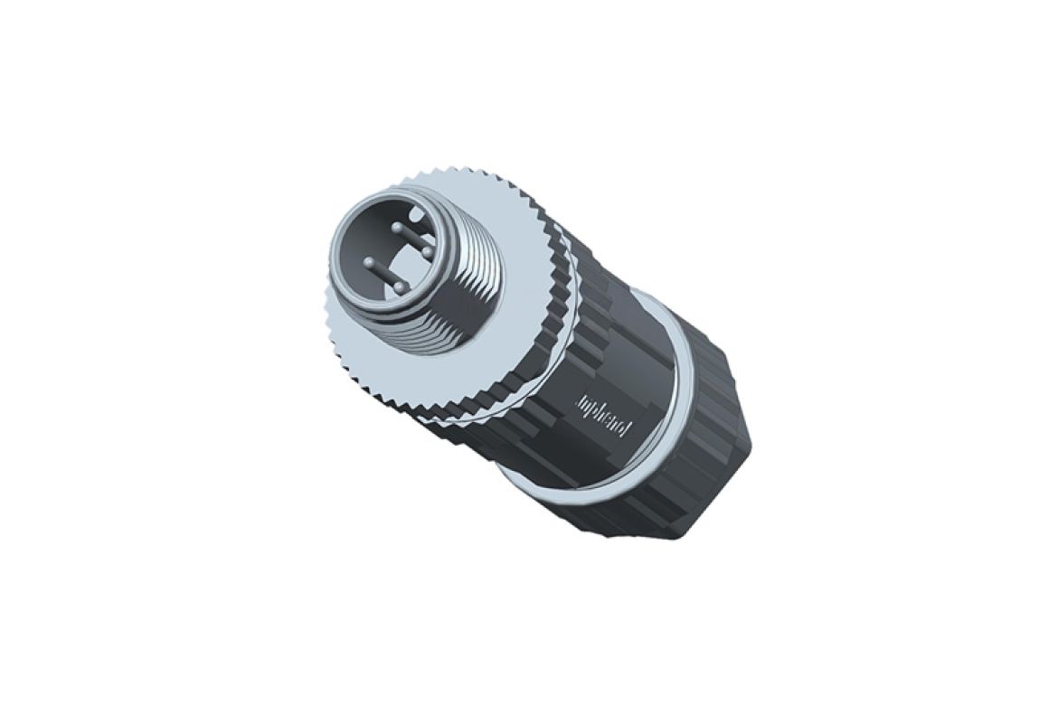 Amphenol Industrial Industrial Circular Connector, 4 Contacts, Threaded, M12 Connector, Plug, Male, IP67, M Series
