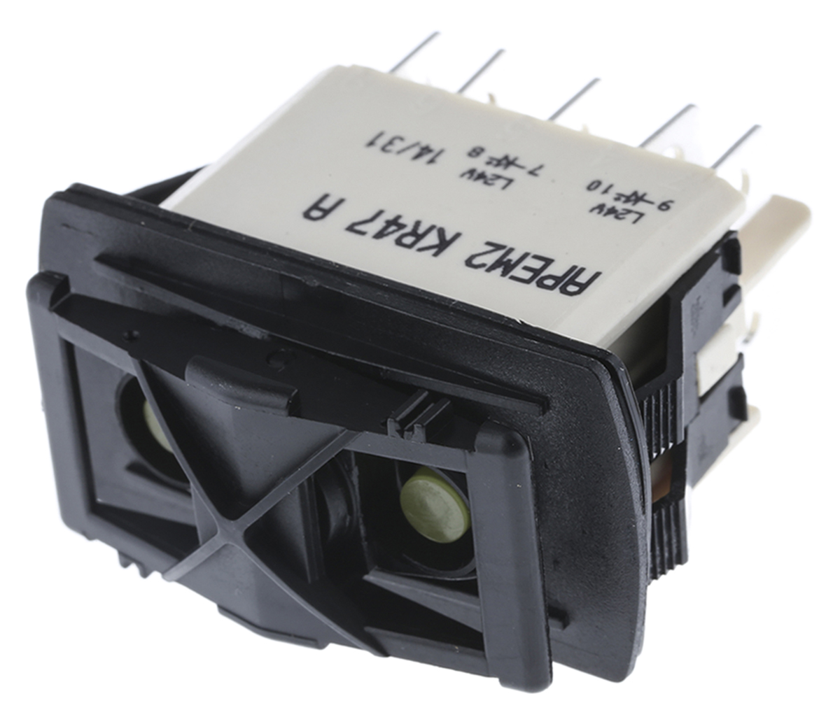 APEM Illuminated DPDT, (On)-Off-(On) Rocker Switch Panel Mount