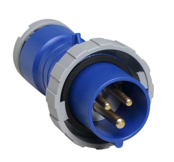 Amphenol Industrial, 2CMA1 IP67, IP69 Blue 2P+E Industrial Power Plug, Rated At 32A, 250 V