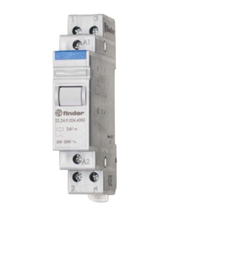 Finder DIN Rail Modular Step Relay, 12V Coil, 20A Switching Current, DPST