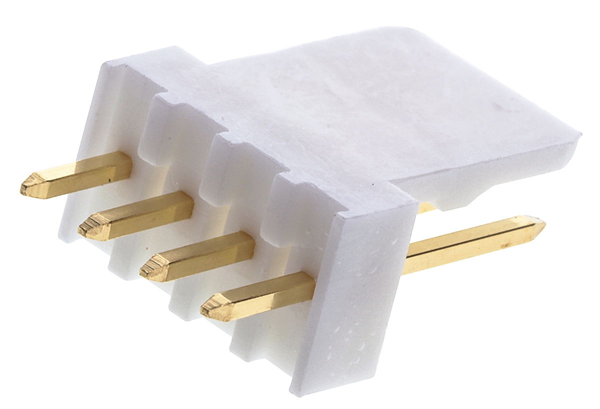 Molex KK 254 Series Straight Through Hole Pin Header, 4 Contact(s), 2.54 mm Pitch, 1 Row, Unshrouded