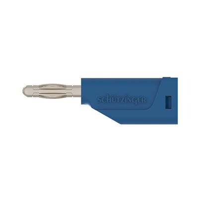 Schutzinger Blue Male Banana Connector, 4 mm Connector, Solder Termination, 30 V ac, 60 V dc, Nickel Plating