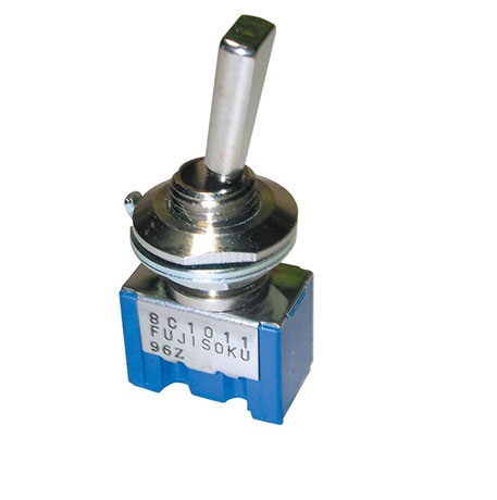 Nidec Components Toggle Switch, PCB Mount, (On)-Off-(On), SPDT, Solder Terminal