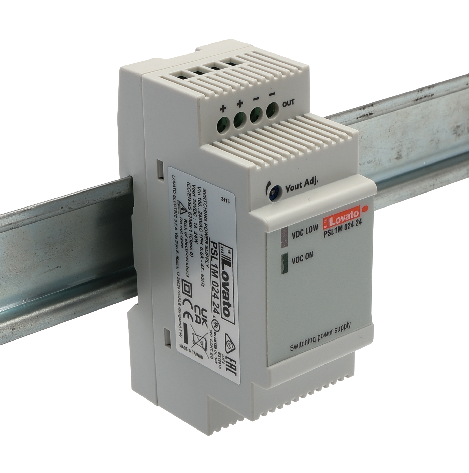 Lovato PSL Switch Mode DIN Rail Power Supply, 240V ac ac Input, 24V dc dc Output, 1A Output, 24W