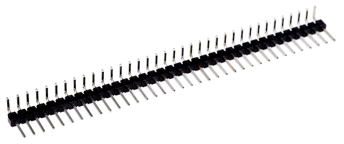HARWIN M20 Series Right Angle Through Hole Pin Header, 36 Contact(s), 2.54 mm Pitch, 1 Row, Unshrouded
