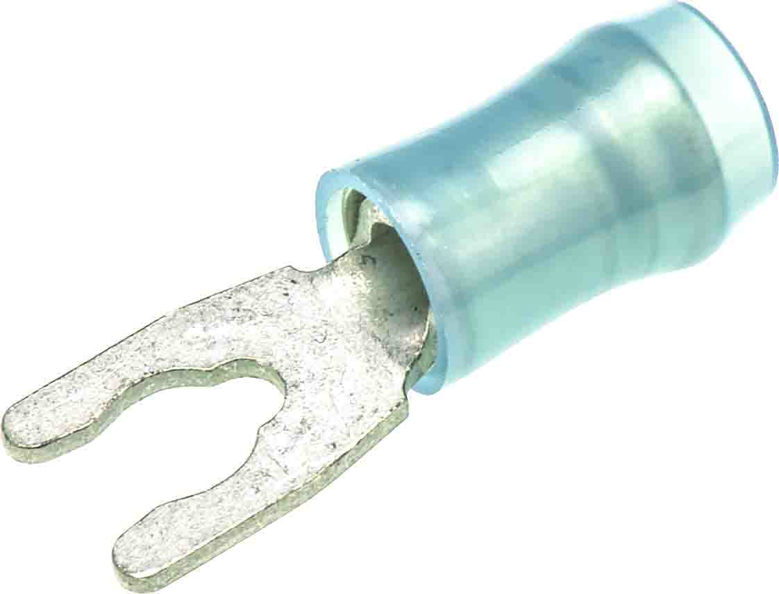 TE Connectivity PIDG Insulated Crimp Spade Connector, 1mm² to 2.6mm², 16AWG to 14AWG, M3.5 Stud Size Nylon, Blue