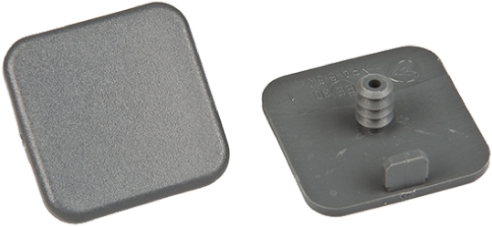 FlexLink Grey Square End Cap, 30 mm Strut Profile, 7.2mm Groove