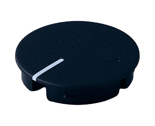 OKW Black Potentiometer Knob Round Shaft, A4131100