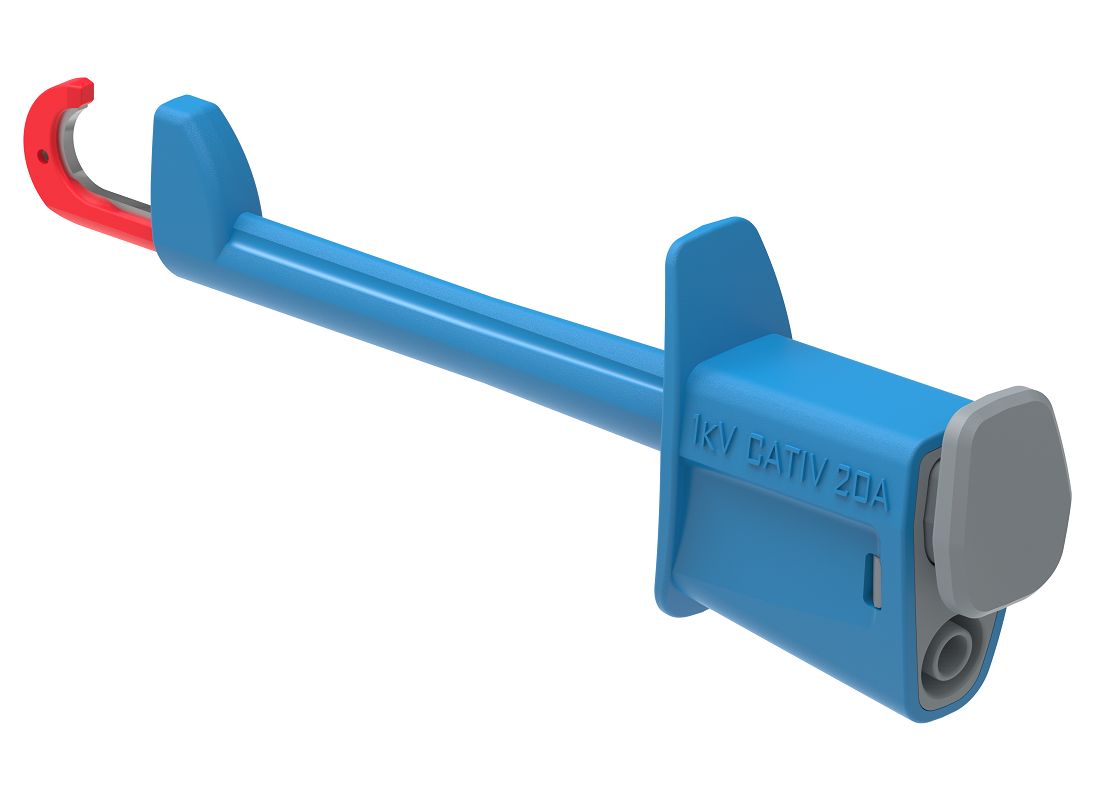 Electro PJP Blue Hook Clip, 20A, 1kV, 4mm Socket