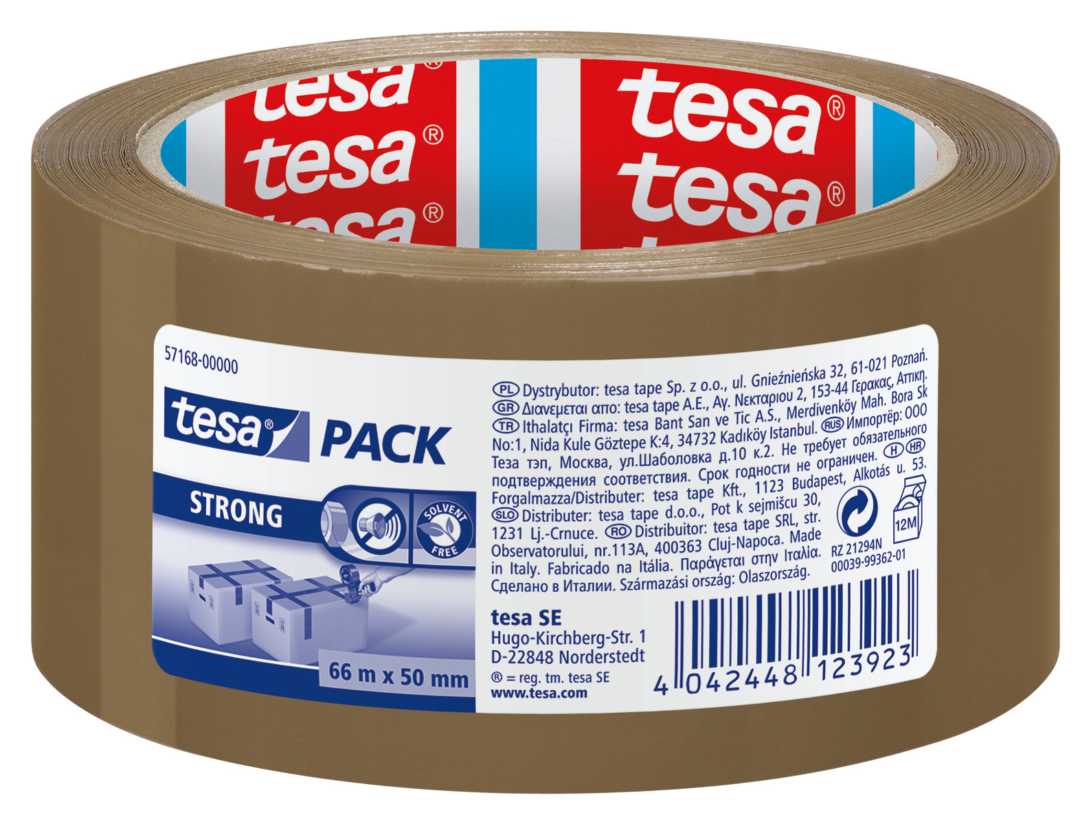 Tesa TESAPACK Brown Packing Tape, 66mm x 50mm