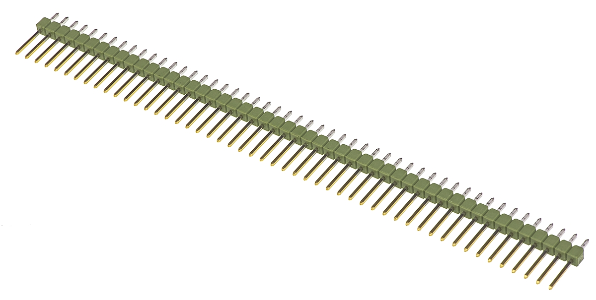TE Connectivity AMPMODU MOD II Series Straight Through Hole Pin Header, 50 Contact(s), 2.54 mm Pitch, 1 Row, Unshrouded