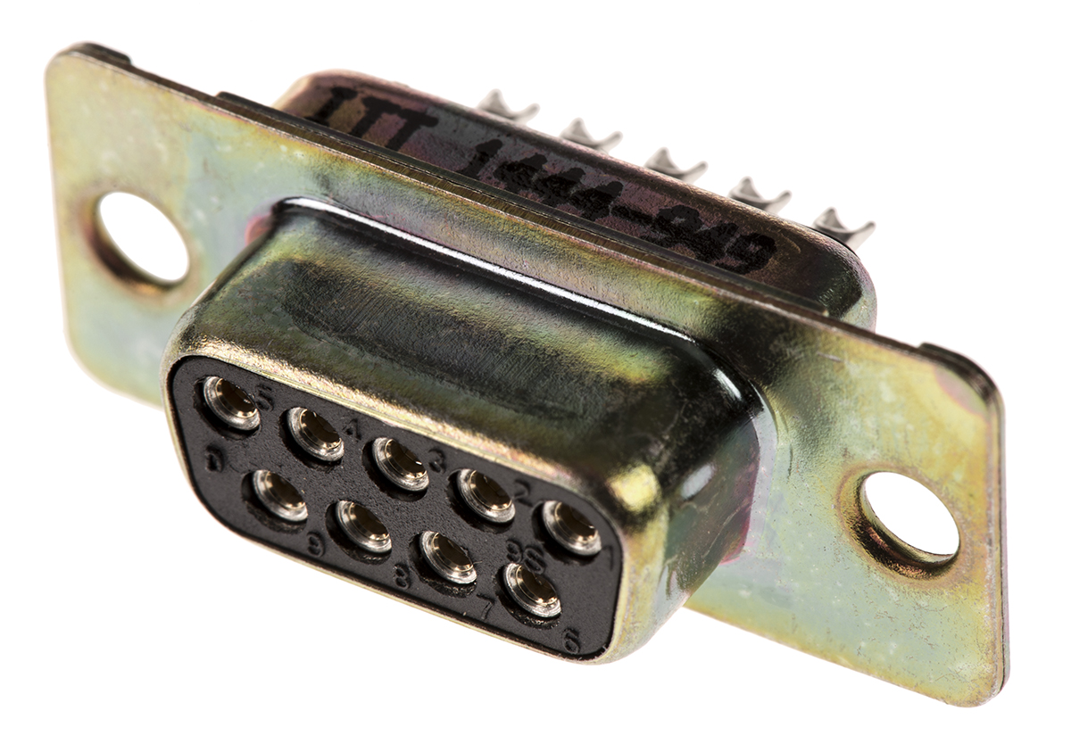 ITT Cannon D*M 9 Way Panel Mount D-sub Connector Socket, 2.84mm Pitch