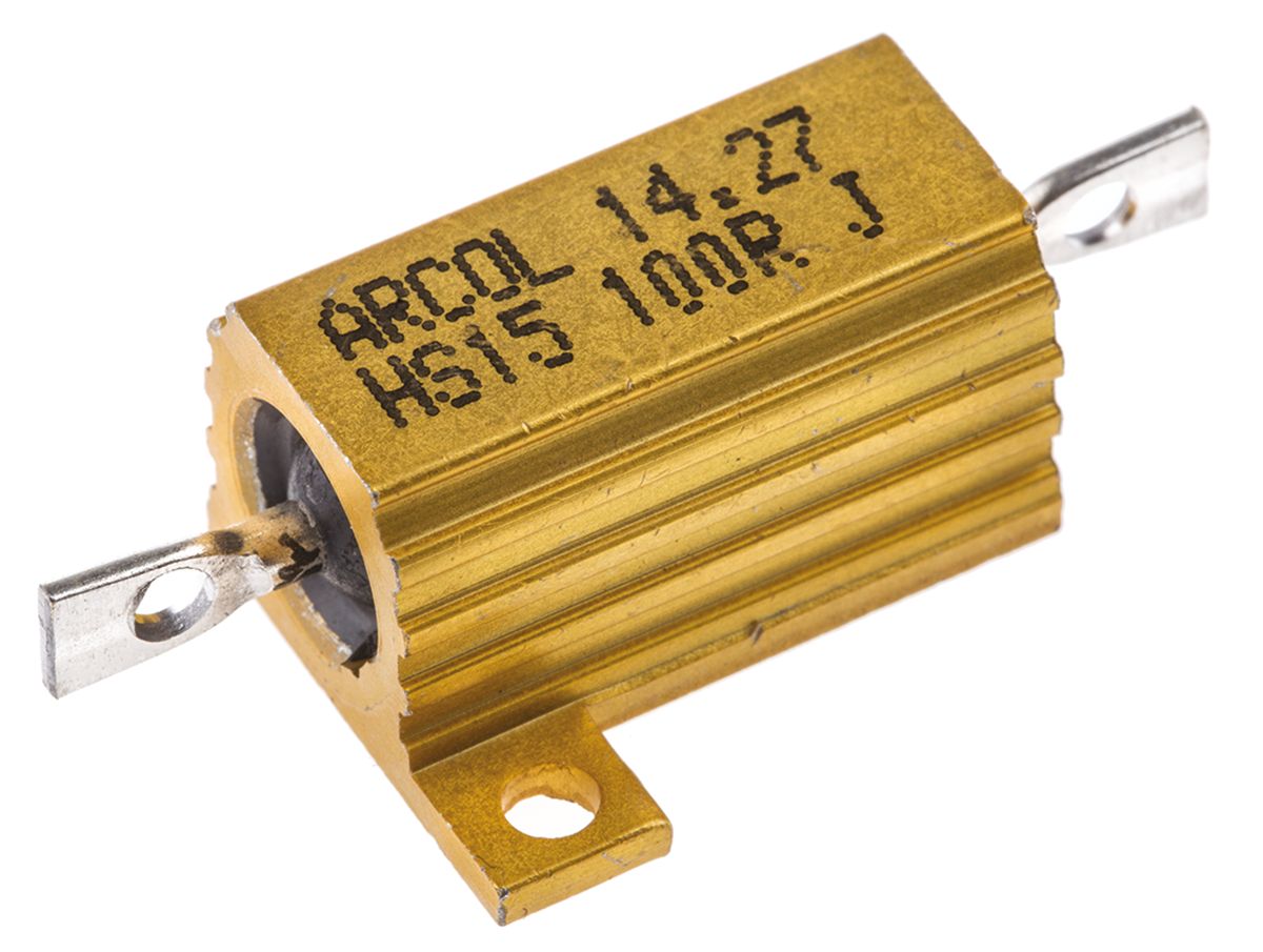 Arcol, 100Ω 15W Wire Wound Chassis Mount Resistor HS15 100R J ±5%