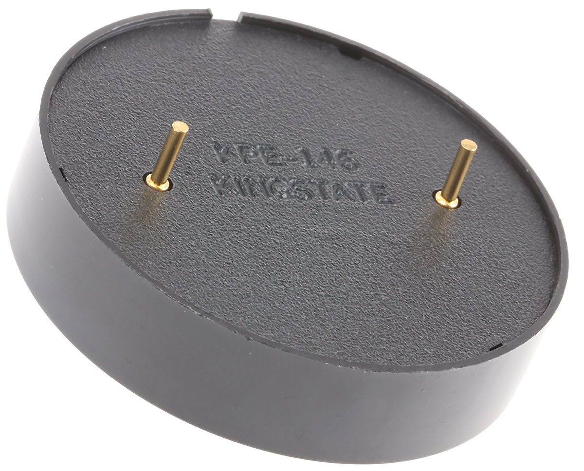 Kingstate 85dB Through Hole Continuous External Piezo Buzzer, 44 (Dia.) x 10mm, 50V ac Max