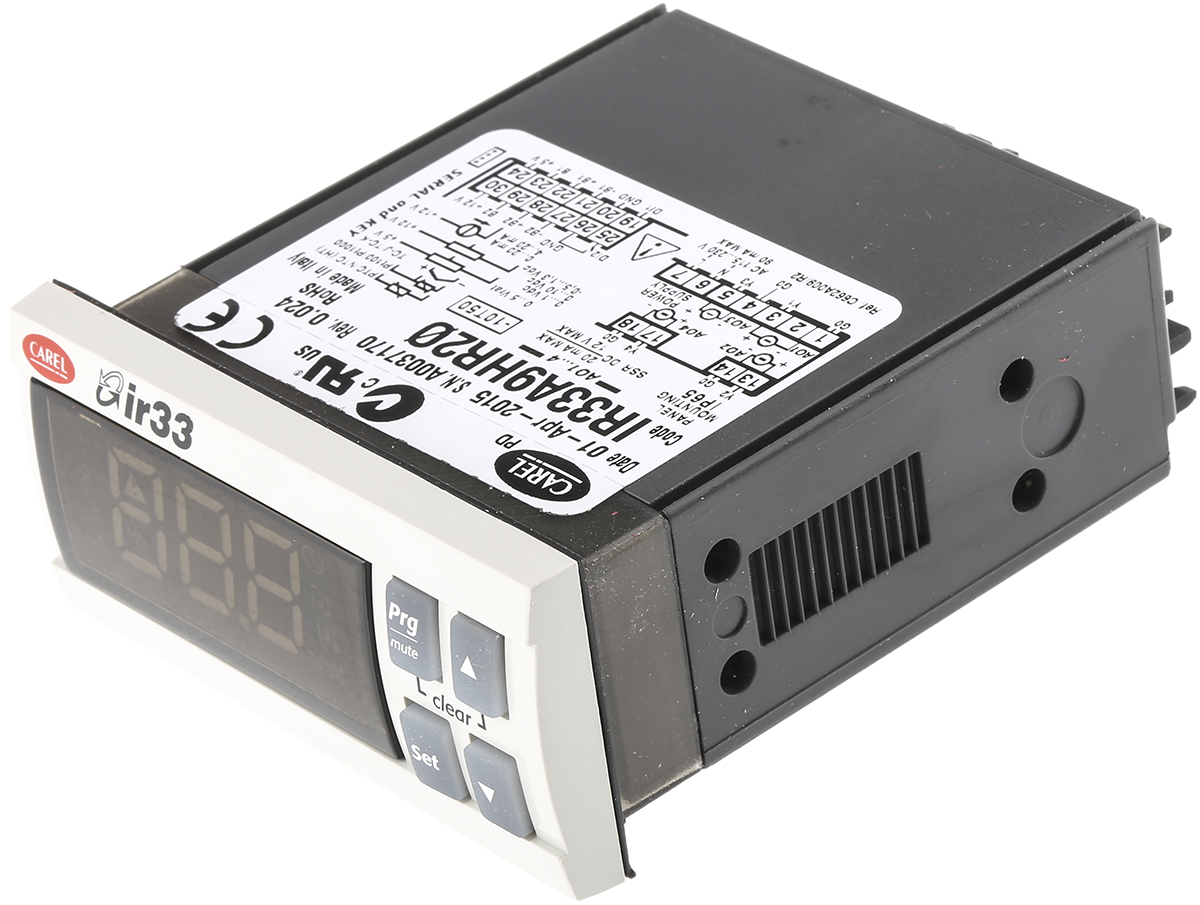 Carel IR33 Panel Mount PID Temperature Controller, 76.2 x 34.2mm, 4 Output SSR, 115 → 230 V ac Supply Voltage