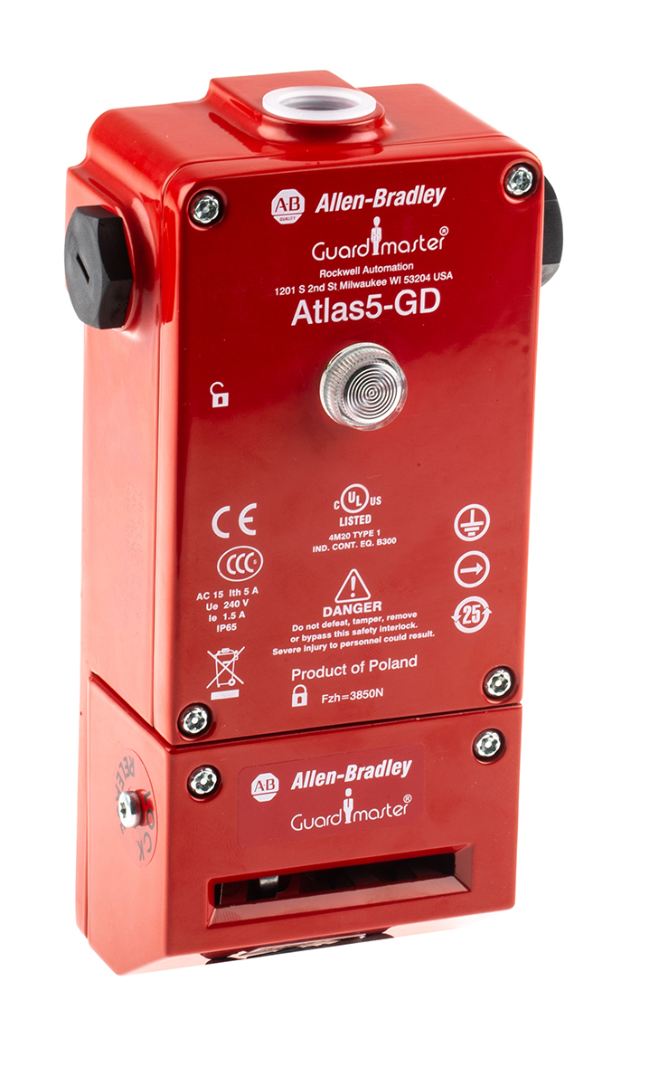 Allen Bradley Guardmaster 440G-L Series Solenoid Interlock Switch, Power to Unlock, 24V ac/dc, Actuator Included