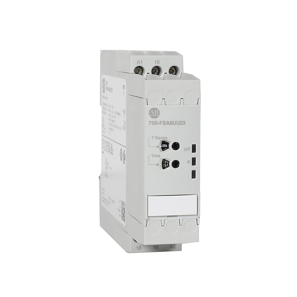 Allen Bradley 700-FSM6 Series DIN Rail Mount Timer Relay, 24 → 240V ac, 2-Contact, 0.1 to 10h, DPDT