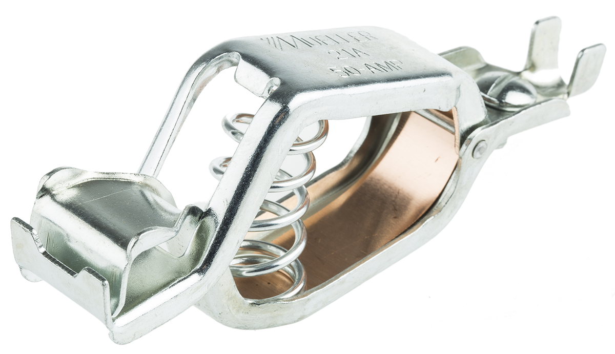 Mueller Electric Crocodile Clip, Zinc-Plated Steel Contact, 50A