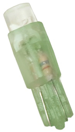JKL Components Green LED Indicator Lamp, 24V, Wedge Base, 4.5mm Diameter