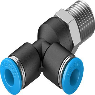 Festo QSTL Series T Fitting, R 1/4 Male to 6 mm, Threaded-to-Tube Connection Style, 153119