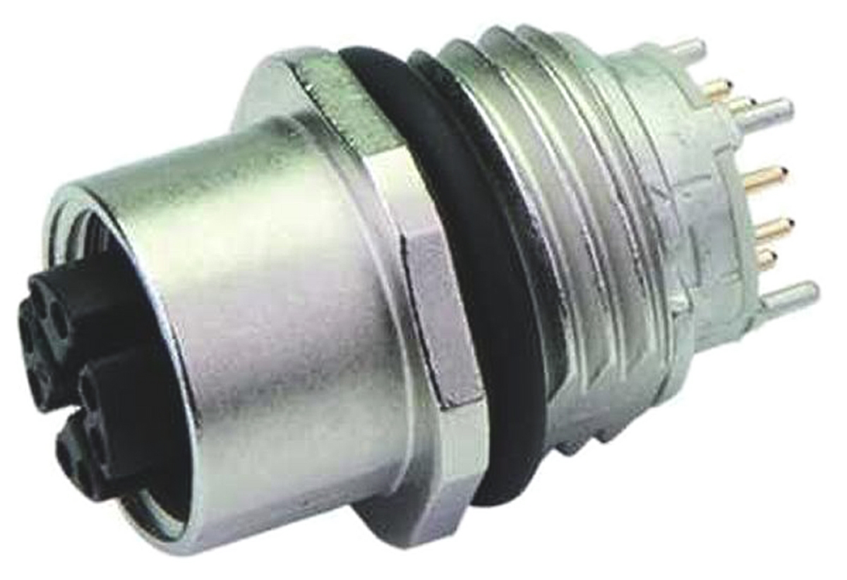 Telegartner Circular Connector, 8 Contacts, Bulkhead Mount, M12 Connector, Socket, Female, IP67, M12 Series