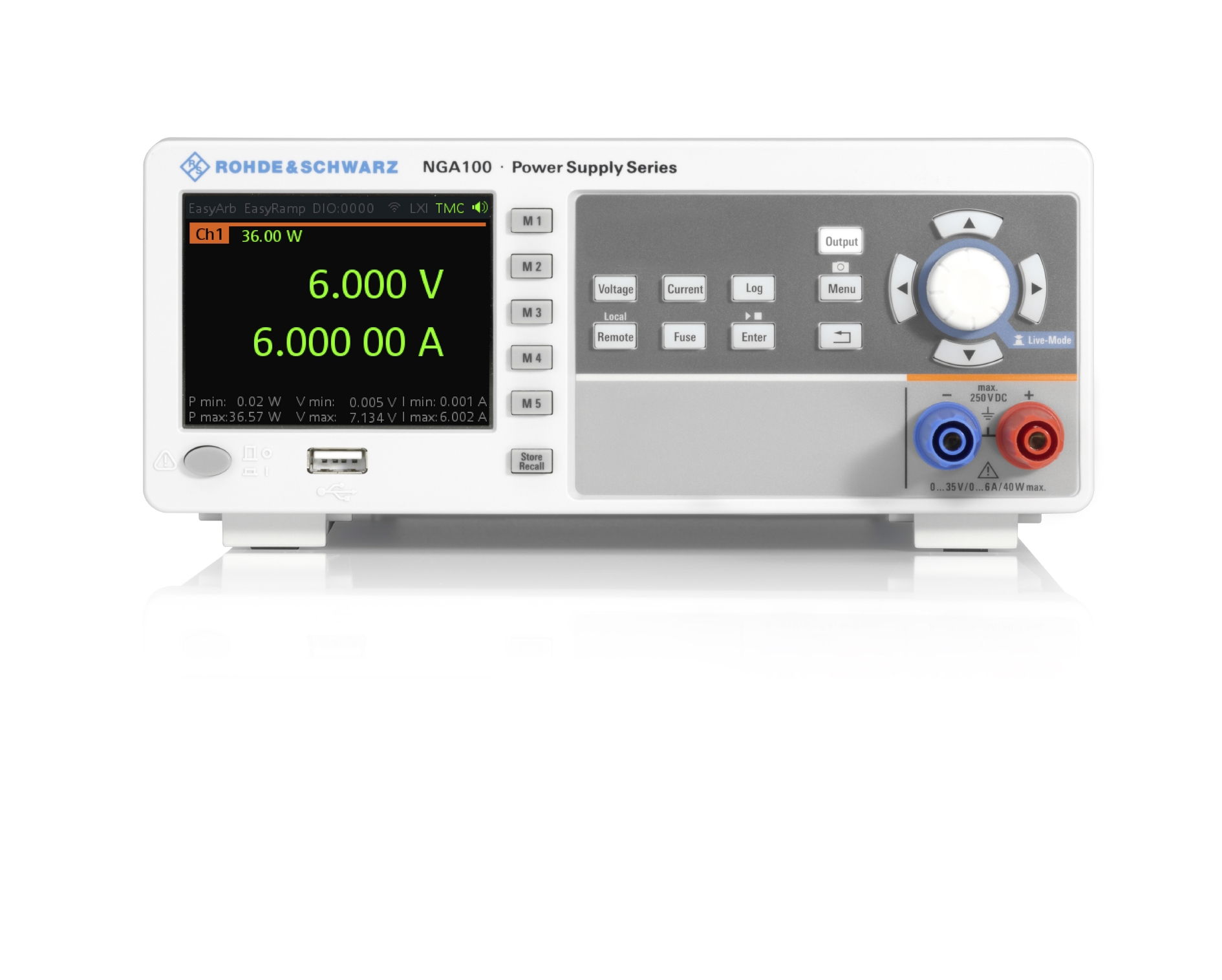 Rohde & Schwarz NGA100 Series Bench Power Supply, 0 → 35V, 6A, 1-Output, 40W - RS Calibrated
