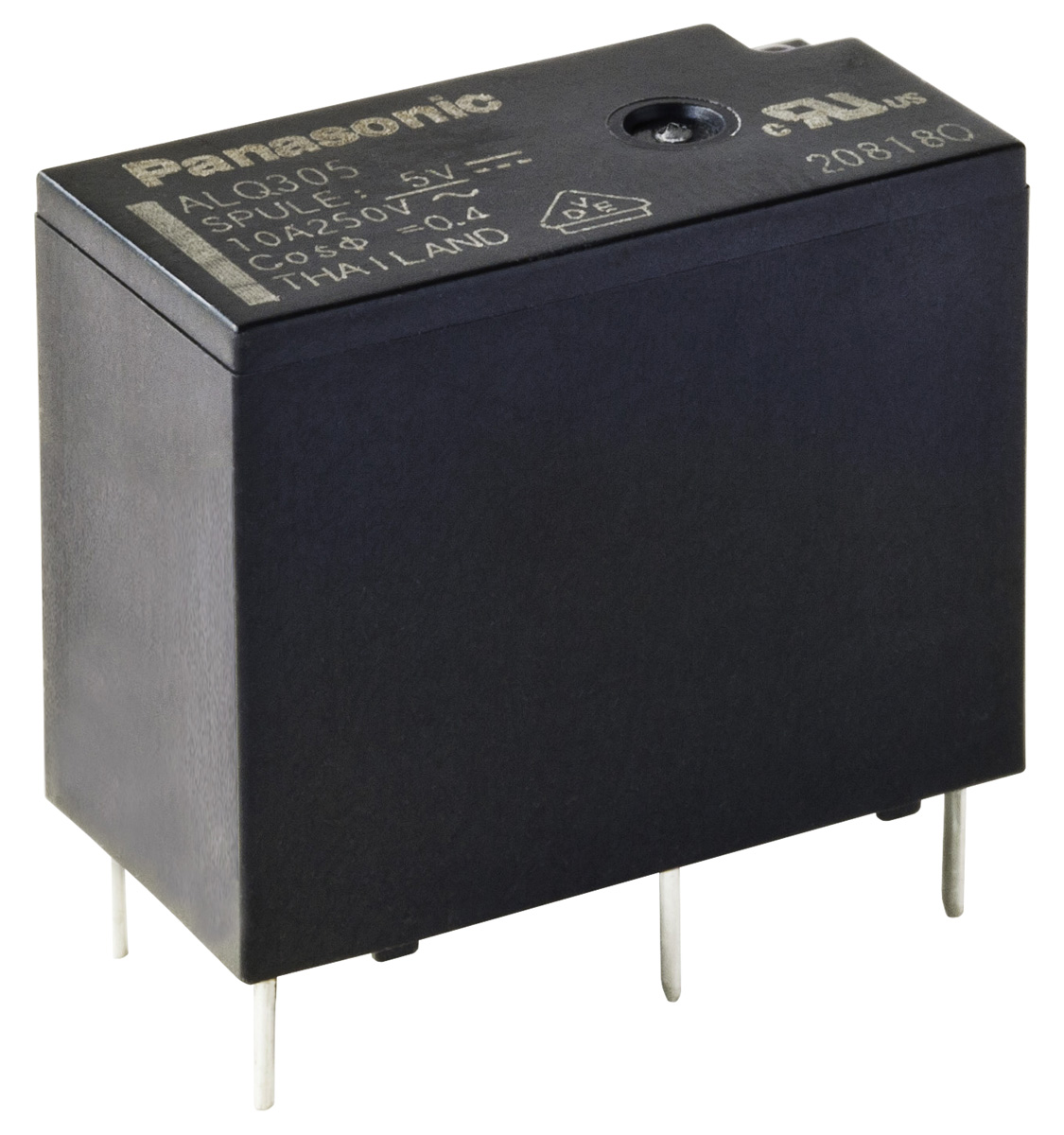 Panasonic PCB Mount Power Relay, 12V dc Coil, 10A Switching Current, SPDT