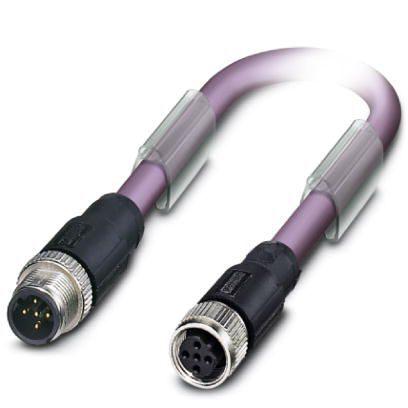 Phoenix Contact Straight Female M12 to Male M12 Bus Cable, 5m