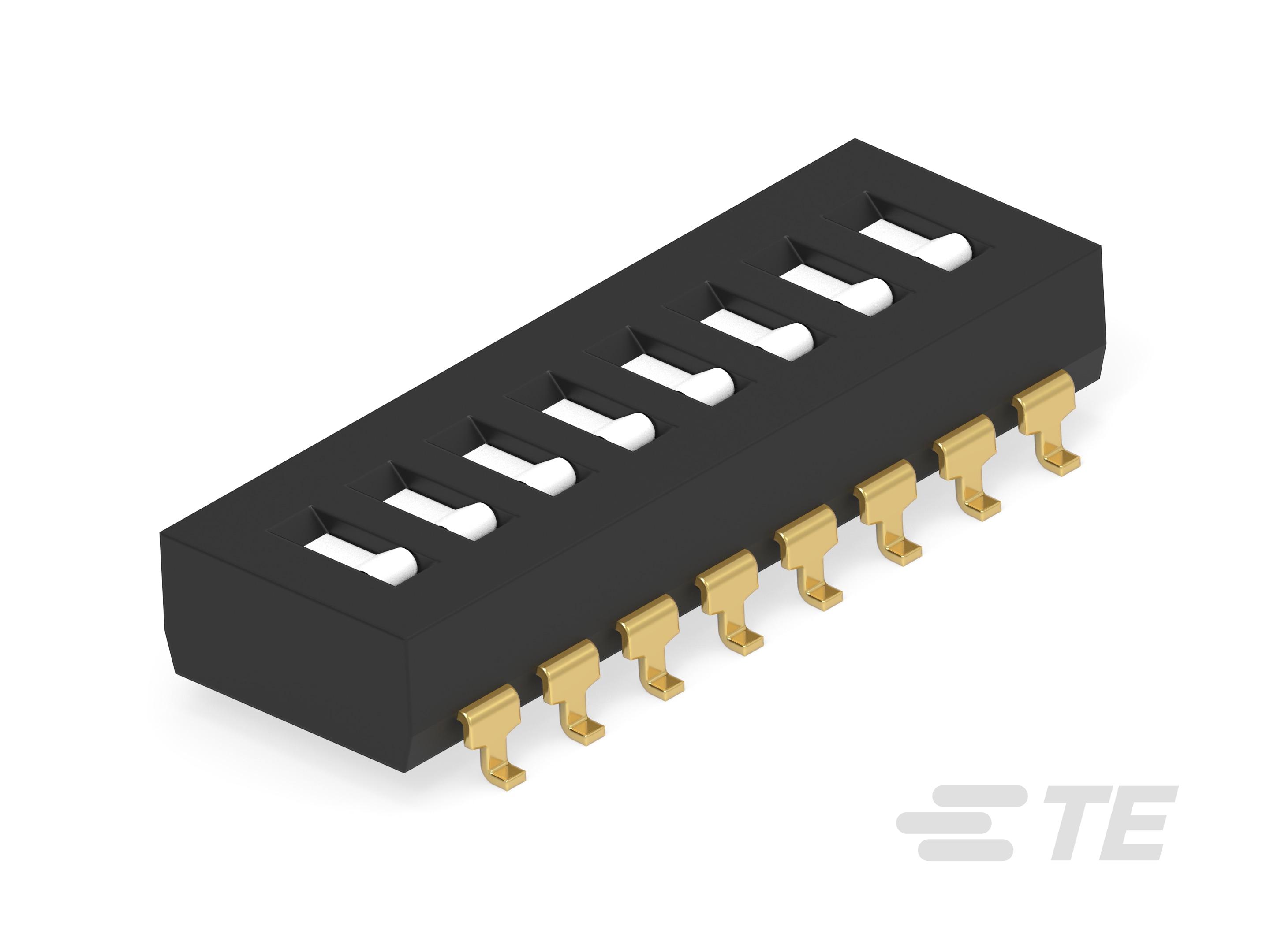 TE Connectivity 8 Way Surface Mount DIP Switch SPST, Flush Slide Actuator