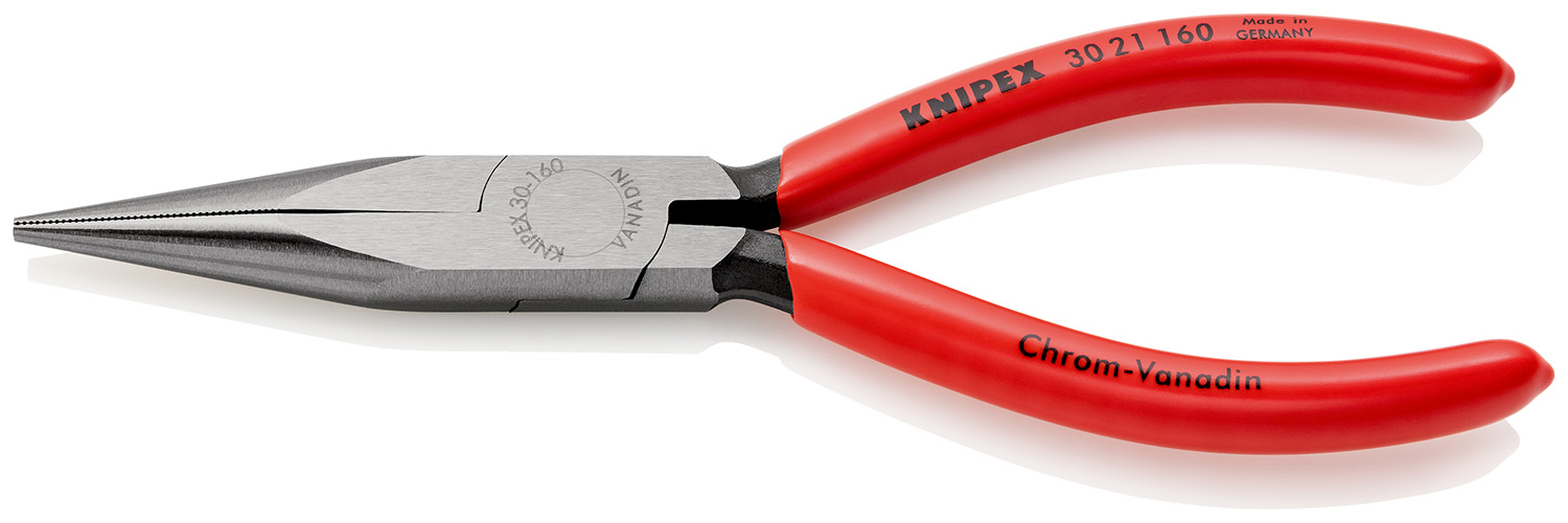 Knipex Long Nose Pliers, 160 mm Overall, Straight Tip, 50mm Jaw