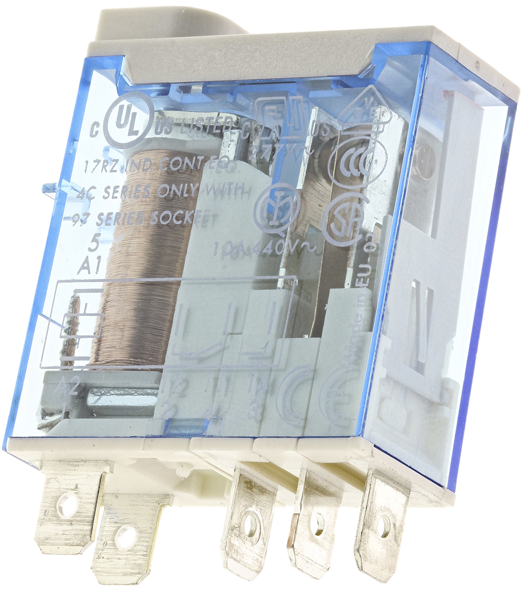 Finder Plug In Power Relay, 48V dc Coil, 25A Switching Current, SPDT