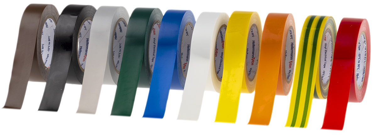 HellermannTyton HelaTape Flex Assorted PVC Electrical Tape, 15mm x 10m