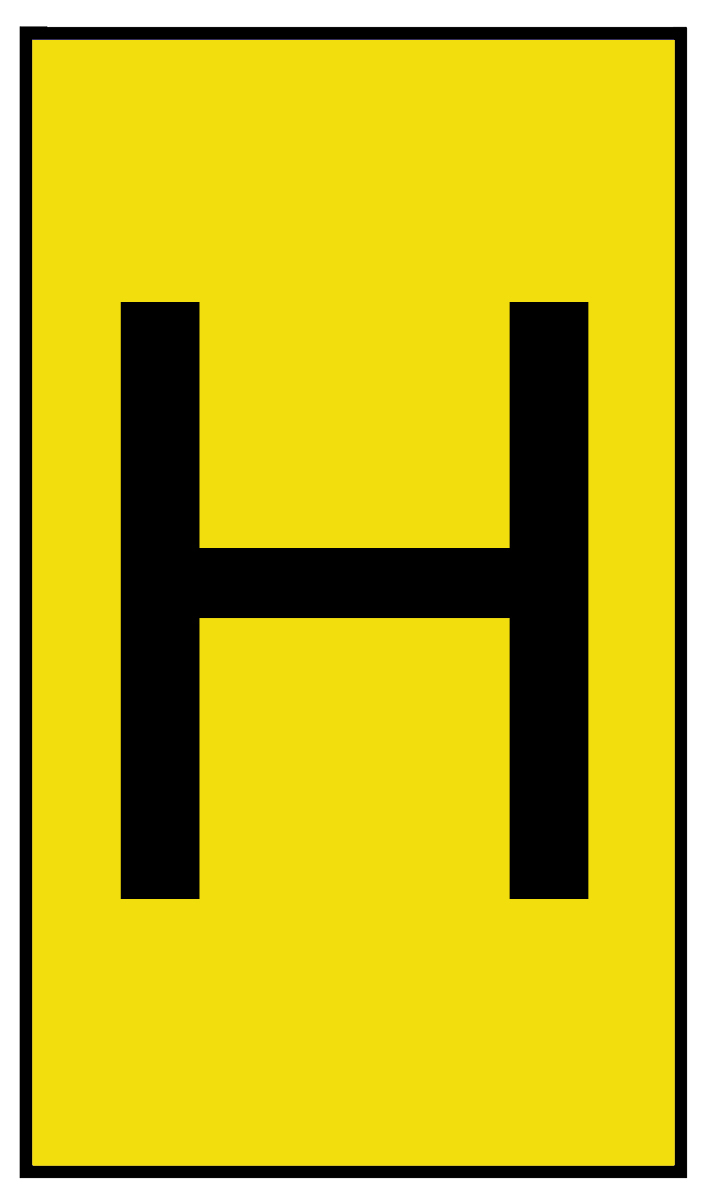 HellermannTyton Ovalgrip Slide On Cable Markers, Black on Yellow, Pre-printed "H", 1.7 → 3.7mm Cable, 901-10152