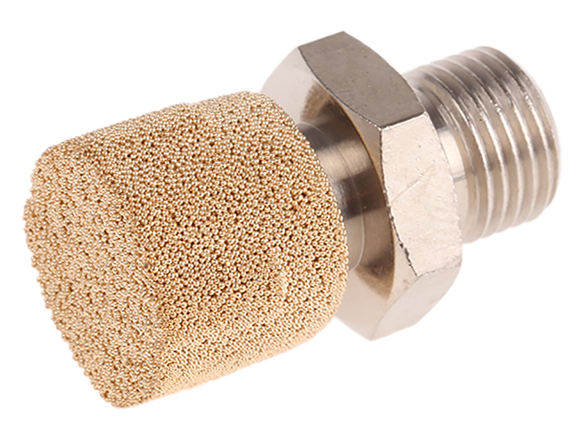 Legris 0672 Brass, Sintered Bronze 12bar Pneumatic Silencer, Threaded, G 1/8 Male