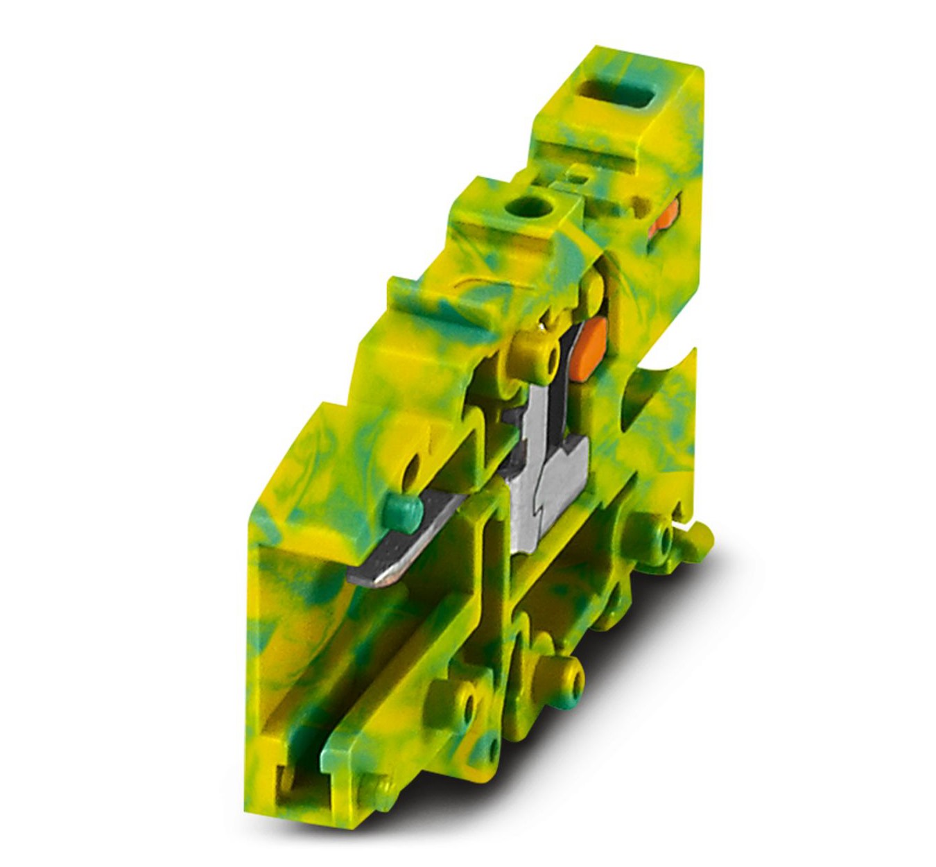 Phoenix Contact COMBI Series PPC 2,5/1-L GNYE Non-Fused Terminal Block, 24A, 26 → 12 AWG, 26 → 14